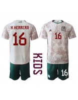 Meksiko Hector Herrera #16 Vieraspaita Lasten MM-kisat 2022 Lyhythihainen (+ shortsit)